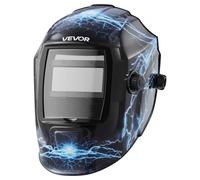VEVOR Casque de Soudage Solaire à Obscurcissement Automatique Couleur Réelle 93 x 42,9 mm, avec 2 Capteurs d'Arc, Teinte DIN 4/9-13, pour Soudage TIG MIG ARC, Meulage, Série CRIUS, Motif Éclair Bleu