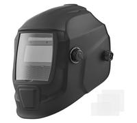 VEVOR Casque de Soudage Solaire à Obscurcissement Automatique Couleur Réelle Grande Vue 93 x 42,9 mm, avec 2 Capteurs Arc, Teinte DIN 4/9-13, pour Soudage TIG MIG Arc, Meulage, Série CRIUS, Noir Mat