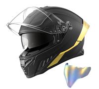VEVOR Casque Intégral Taille L, Casque de Moto Homologué DOT et ECE, Protection pour Motocross Moto de Route Trajets Quotidiens Voyage, Double Visière Solaire et Transparente, Léger et Confortable