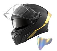 VEVOR Casque Intégral Taille L, Casque de Moto Homologué DOT et ECE, Protection pour Motocross Moto de Route Trajets Quotidiens Voyage, Double Visière Solaire et Transparente, Léger et Confortable
