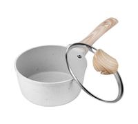 VEVOR Casserole de 1,4 L, Poêlon avec Revêtement Antiadhésif, Couvercle en Verre Trempé et Poignée Amovible, Multifonctions, Marmite Compatible avec Plaque à Induction, Cuisine, Maison, Blanche