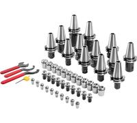 VEVOR CAT40 Porte-pinces ER 16/32 Jeu de pinces de serrage, 35 pièces, SLN FMB ER16/32 APU Porte-outils Mandrin à pinces en acier à ressort avec 10 boulons de serrage et 3 clés, pour fraiseuses, perce