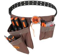 VEVOR Ceinture à outils, 13 poches, ceinture porte-outil tour taille 73,6-137,2 cm, sac à outils polyester amovible pour électricien, charpentier, bricoleur, menuisier, construction, encadreur, marron
