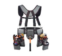 VEVOR Ceinture Porte Outil Bretelles 22 Poches Ceinture à Outils Tour de Taille Ajustable 81-173 cm Sacoche Charpentier Sac à Outils Amovible pour Électricien Construction Homme Chantier Bricolage