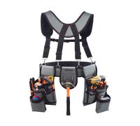 VEVOR Ceinture Porte Outil Bretelles 22 Poches Ceinture à Outils Tour de Taille Ajustable 81-173 cm Sacoche Charpentier Sac à Outils Amovible pour Électricien Construction Homme Chantier Bricolage