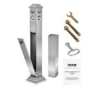 VEVOR Cendrier Urbain Carré en Inox, Poubelle à Mégots de Cigarettes sur Pied, Dispositif de Collecte des Mégots avec 4 Ouvertures Élimination et Couvercle Supérieur, pour Jardin Restaurant Hôtel Bar