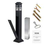 VEVOR Cendrier Urbain sur Pied, Poubelle à Mégots de Cigarettes, Dispositif de Collecte des Mégots avec 4 Ouvertures d'Élimination et Couvercle Supérieur, pour Jardin Restaurant Hôtel Bar, Noir