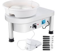 VEVOR Ceramic Wheel Machine 280W Electric Pottery 25cm Ceramic Wheel Machine 220V DIY pieds réglables avec Sculpting Set Machine électrique à tour de potier avec pédales et lavabo
