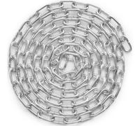 VEVOR Chaîne à Maillons en Acier au Carbone Galvanisé, 5,1 mm x 3,04 m, Capacité de Charge 498 kg, Deux Connecteurs Rapides, Chaîne pour Remorquage, Suspension, Camping, Attacher Animaux de Compagnie