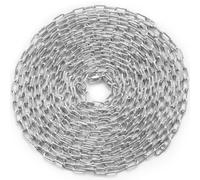 VEVOR Chaîne à Maillons en Acier au Carbone Galvanisée, 3,5 mm x 10,05 m, Capacité Charge 158 kg, Deux Connecteurs Rapides, Chaîne pour Remorquage, Suspension, Camping, Attacher Animaux de Compagnie