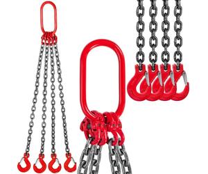 VEVOR Chaîne de Levage de Poids à 4 Pieds élingue en Acier Allié 1 m Diamètre Chaîne 8 mm Capacité Charge 4 T élingue de Chariot élévateur Chaîne, Exploitation Minière des Ports de Construction G80