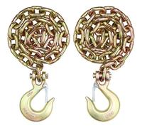 VEVOR Chaîne de Reliure de Remorquage avec Crochet à Chape Lot de 2 Chaines de Transport G80 10 mm x 88,39 cm, Chaîne d'Exploitation Forestière Charge 3,22 t, pour Attacher Équipements de Dépanneuse