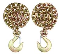 VEVOR Chaîne de Reliure de Remorquage avec Crochet à Chape Lot de 2 Chaines de Transport G80 10 mm x 88,39 cm, Chaîne d'Exploitation Forestière Charge 3,22 t, pour Attacher Équipements de Dépanneuse