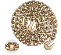 VEVOR Chaîne de Reliure de Remorquage avec Crochets à Chape, Chaine de Transport G80 10 mm x 316 cm, Chaîne d'Exploitation Forestière Capacité Charge 3,22 t, pour Attacher Équipements de Dépanneuse