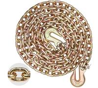 VEVOR Chaîne de Reliure de Remorquage avec Crochets à Chape, Chaine de Transport G80 8 mm x 316 cm, Chaîne d'Exploitation Forestière Capacité Charge 2,22 t, pour Attacher Équipements de Dépanneuse