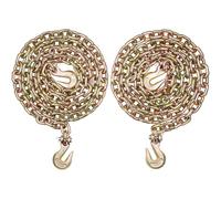 VEVOR Chaîne de Reliure de Remorquage avec Crochets à Chape Lot de 2 Chaines de Transport G80 10 mm x 316 cm, Chaîne d'Exploitation Forestière Charge 3,22 t, pour Attacher Équipements de Dépanneuse