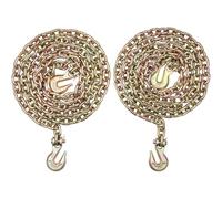 VEVOR Chaîne de Reliure de Remorquage avec Crochets à Chape Lot de 2 Chaines de Transport G80 8 mm x 316 cm, Chaîne d'Exploitation Forestière Charge 2,22 t, pour Attacher Équipements de Dépanneuse