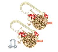 VEVOR 2PCS Chaîne de Remorquage Crochet J Longue G80 8 mm x 180 cm Crochet RTJ