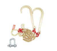 VEVOR Chaîne de Remorquage à Crochets J, Capacité de Charge 4898 kg, Chaine Bride V de Remorque G80 avec Crochet de Préhension, 8 mm x 60 cm, pour Dépannage, Transport, Dépanneuse, Camion à Plateau