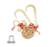 VEVOR Chaîne de Remorquage à Crochets JT, Capacité de Charge 7074 kg, Chaine Bride V de Remorque G80 avec Crochet de Préhension, 10 mm x 60 cm, pour Dépannage, Transport, Dépanneuse, Camion à Plateau