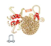 VEVOR Chaîne de remorquage RTJ G80 8 mm x 90 cm – 4898 kg, Crochet de préhension