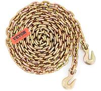 VEVOR Chaîne de Transport Crochets Capacité de Charge 3220 kg Chaine de Reliure de Remorquage G80 9,53 mm x 6 m Revêtement Galvanisé en Acier au Manganèse pour Chantier de Construction Usine Quai