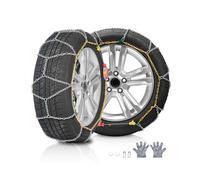 VEVOR Chaînes à Neige 2PCs, Chaînes pour Pneus Antidérapantes, en Acier Allié au Manganèse, Conduite Sécuritaire, Accessoires d’Urgence pour Voitures, Camionnettes, SUV et Camions, Argentées