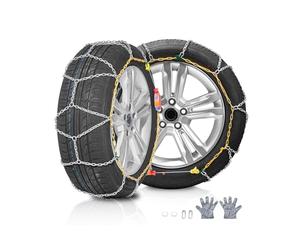 VEVOR Chaînes à Neige 2PCs, Chaînes pour Pneus Antidérapantes, en Acier Allié au Manganèse, Conduite Sécuritaire, Accessoires d’Urgence pour Voitures, Camionnettes, SUV et Camions, Argentées