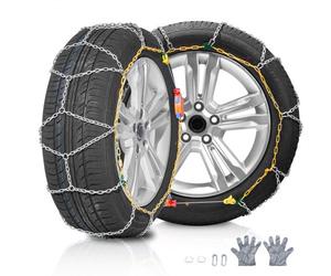 VEVOR Chaînes à Neige Kit de 2PCs, Chaînes de Pneus Antidérapantes, en Acier Allié au Manganèse, Conduite Sécuritaire, Accessoires d’Urgence pour Voitures, Camionnettes, SUV et Camions, Argentées