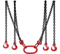 VEVOR Chaînes de levage à 4 pieds, G80, en acier allié, 3 m, diamètre des chaînes 8 mm, capacité de charge 5 t pour l'exploitation minière, les ports et la construction