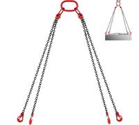 VEVOR Chaînes de levage à 4 pieds, G80, en acier allié, 3 m, diamètre des chaînes 8 mm, capacité de charge 5 t pour l'exploitation minière, les ports et la construction