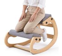 VEVOR Chaise à Genoux Ergonomique, Siège Assis Genoux Coussins en Mousse Épaisse, Réglables à 3 Niveaux, pour Maison Bureau Méditation, Cadre en Bois Massif, Soulage Tensions du Cou et du Dos, Grise
