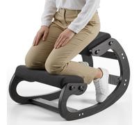 VEVOR Chaise à Genoux Ergonomique, Siège Assis Genoux Coussins en Mousse Épaisse, Réglables à 3 Niveaux, pour Maison Bureau Méditation, Cadre en Bois Massif, Soulage Tensions du Cou et du Dos, Noire