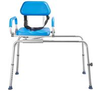 VEVOR Chaise de Baignoire Coulissante, Siège de Transfert pour Baignoire Pivotant, Capacité 150 kg, pour Seniors et Personnes à Mobilité Réduite, Hauteur Réglable, Accoudoirs Relevables et Dossier