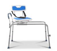 VEVOR Chaise de Baignoire Coulissante, Siège de Transfert pour Baignoire Pivotant, Capacité 180 kg, Hauteur Réglable, pour Adultes, Seniors et Personnes à Mobilité Réduite, Accoudoir et Dossier