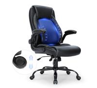VEVOR Chaise de Bureau en Cuir PU Fauteuil de Direction Ergonomique avec Soutien Lombaire Réglable Siège de Bureau Charge Maximale 136 kg Dossier Haut Inclinable Accoudoirs Relevables pour Bureau