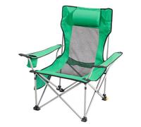 VEVOR Chaise de Camping Inclinable Portable, Capacité de Charge 150 kg, 4 Positions avec Repose-pieds, Porte-gobelet, Poche Latérale, Appui-tête, pour Maison, Camping, Pêche, Activités Plein Air, Vert