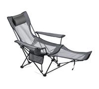 VEVOR Chaise de Camping Inclinable Portable 150 kg pour Maison Extérieur Gris