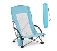 VEVOR Chaise de Camping Pliante et Portable, Fauteuil Pliable Camping à Dossier Haut, pour Pique-nique Randonnée Pêche en Plein Air, Charge 150 kg, avec Porte-gobelet et Sac de transport, Bleu