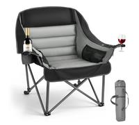 VEVOR Chaise de Camping Pliante et Portable, Fauteuil Pliable Camping Charge Maximale 204 kg, pour Pique-nique Randonnée Pêche en Plein Air, avec Porte-gobelet, Porte-verre à Vin et Sac de Transport