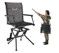VEVOR Chaise de Chasse Pivotante à 360° Silencieuse et Pliable avec Accoudoirs