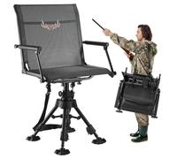 Chaise pliante VEVOR Chaise de camping Chaise de pêcheur avec accoudoirs & cadre en acier & pieds réglables Chaise pliante de jardin (charge maximale 158 kg) rotation silencieuse à 360°, pour pique-ni