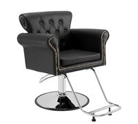 VEVOR Chaise de Coiffeur Hydraulique Fauteuil Salon Coiffure Pivotant 360° Charge 150 kg Hauteur Réglable 905-1060 mm Siège Barbier avec Repose-Pieds pour Salon Professionnel, Shampoing, Beauté, Noir