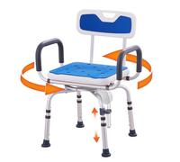 VEVOR Chaise de Douche Pivotante à 360 ° Siège de Douche avec Accoudoirs Dossier