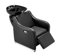 VEVOR Chaise de lavage pour shampoing, station de lavage cheveux contre-courant avec large repose-pieds électrique bol céramique pour salon de barbier, équipement de coiffure, massage, spa de beauté