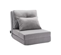 VEVOR Chaise de sol fauteuil convertible pliable à 5 positions réglables gris