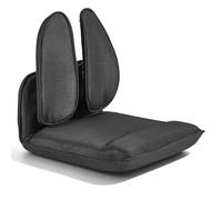VEVOR Chaise de Sol Pliable, Dossier Ergonomique Réglable à 5 Positions, Fauteuil de Sol pour Lecture, Détente et Méditation, avec Structure en Métal, Mousse Recyclée et Revêtement en Lin, Noir