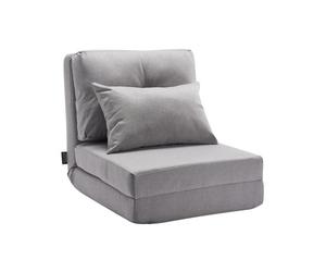 VEVOR Chaise de sol pliante, fauteuil de sol à 5 positions réglables, canapé-lit rembourré pliable avec dossier réglable, cadre en métal et oreiller, fauteuil convertible pour salon, chambre, gris