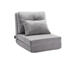 VEVOR Chaise de Sol Pliante, Fauteuil de Sol à 5 Positions réglables, canapé-lit rembourré Pliable avec Dossier réglable, Cadre en métal et Oreiller, Fauteuil Convertible pour Salon, Chambre, Gris