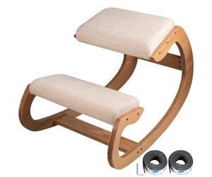 VEVOR Chaise Ergonomique à Genoux le Tabouret en Bois Bureau Accueil Maison Fauteuil Ergonomique à Genoux Heavy Duty Tabouret à Genou Posture Pliante Modelage Soulagement du Stress